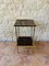 Vintage Formica and Brass Side Table with 2 Shelves, 1970s, Image 1