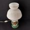 French Rustic Green and White Handpainted Glass Table Lamp 3