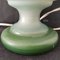 French Rustic Green and White Handpainted Glass Table Lamp 8