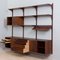 Danish 3-Bay Modular Wall Unit in Rosewood with 4 Cabinets & Display Shelf by Poul Cadovius for Cado, 1960s 8