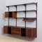 Danish 3-Bay Modular Wall Unit in Rosewood with 4 Cabinets & Display Shelf by Poul Cadovius for Cado, 1960s 9