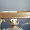 Französische Tischlampe aus Opalglas & handbemalter Keramik in Weiß & Blau, 1950er 7