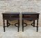 Early 20th Century Spanish Chestnut Nightstands with Drawer and Metal Hardware, Set of 2 2