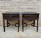Early 20th Century Spanish Chestnut Nightstands with Drawer and Metal Hardware, Set of 2, Image 2
