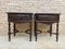 Early 20th Century Spanish Chestnut Nightstands with Drawer and Metal Hardware, Set of 2 7