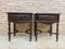 Early 20th Century Spanish Chestnut Nightstands with Drawer and Metal Hardware, Set of 2, Image 7