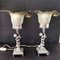 Art Nouveau or Rococo Murano Glass & Chrome Table Lamps with Statues, 1950s, Set of 2 1