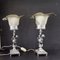 Art Nouveau or Rococo Murano Glass & Chrome Table Lamps with Statues, 1950s, Set of 2 2