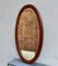 Specchio da parete ovale antico in legno di noce intarsiato, anni '10, Immagine 2