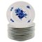 Model Number 10/8092 Blue Flower Braided Cake Plates from Royal Copenhagen, Set of 11 1