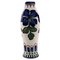 Handbemalte Fayence Vase mit floralen Motiven von Alumina 1