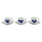 Blaue Blumen Kaffeetassen mit Untertassen von Royal Copenhagen, 1950er, 6er Set 1