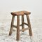 Antique Rustic Elm Stool, Image 1