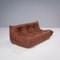 Brown Leather Modular Togo Sofa by Michel Ducaroy for Ligne Roset, Set of 4 9