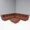 Brown Leather Modular Togo Sofa by Michel Ducaroy for Ligne Roset, Set of 4, Image 2