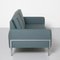 Blue Two-Seater Sofa in Knoll Parallel Bar Style 5