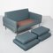 Blue Two-Seater Sofa in Knoll Parallel Bar Style 12