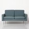 Blue Two-Seater Sofa in Knoll Parallel Bar Style 2
