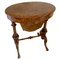 Table de Travail Ovale Victorienne Antique en Noyer 1