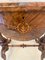 Antiker ovaler viktorianischer Werktisch aus Nusswurzelholz mit Intarsien 12