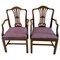 Antique Victorian Carved Mahogany Desk Chairs, Set of 2 1