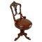 19th Century Victorian Carved Walnut Revolving Music Chair 1