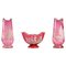 Pink Crystal Vases and Planter, Set of 3 1