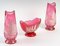 Vases en Cristal Rose et Cache-Pot, Set de 3 2