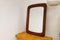 Sculptural Wall Mirror in Mahogany and Crystal Glass from Glas & Trä, 1960s 9