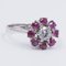 Vintage 14K Gold Ring with Central Diamond and Rubies, 1960s, Image 3