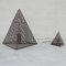 Mid-Century French Pyramid Geometric Floor and Table Lamp, Set of 2, Image 2