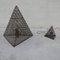 Mid-Century French Pyramid Geometric Floor and Table Lamp, Set of 2 10