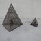 Mid-Century French Pyramid Geometric Floor and Table Lamp, Set of 2, Image 10