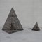 Mid-Century French Pyramid Geometric Floor and Table Lamp, Set of 2 1