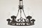 20th Century Cast Iron Black Medieval Gothic Banqueting Chandelier, Image 6