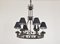 20th Century Cast Iron Black Medieval Gothic Banqueting Chandelier, Image 9