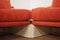 Weiß lackiertes modulares Sofa mit orangefarbenem Stoff, 17er Set 12
