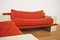 Weiß lackiertes modulares Sofa mit orangefarbenem Stoff, 17er Set 9