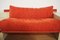 Weiß lackiertes modulares Sofa mit orangefarbenem Stoff, 17er Set 20