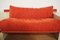 White Lacquered Modular Sofa with Orange Fabric, Set of 17 20