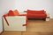 White Lacquered Modular Sofa with Orange Fabric, Set of 17, Image 2