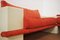 Weiß lackiertes modulares Sofa mit orangefarbenem Stoff, 17er Set 5