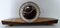 Mid-Century Mechanical Table Clock in Dark Walnut Veneer & Light Birch Veneer with Cherry Feet from Junghans, 1950s 1