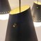 Plafonnier à 3 Lampes Mid-Century en Métal Noir avec Verre Opalin, Italie, 1950s 11