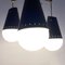 Mid-Century Italian Black Metal 3-Light Ceiling Lamp with Opaline Glass, 1950s, Image 5