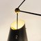 Mid-Century Italian Black Metal 3-Light Ceiling Lamp with Opaline Glass, 1950s, Image 10