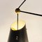 Plafonnier à 3 Lampes Mid-Century en Métal Noir avec Verre Opalin, Italie, 1950s 10