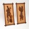 Decorative Carved Walnut Reliefs Wall Art, 1960s, Set of 2 2