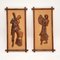 Decorative Carved Walnut Reliefs Wall Art, 1960s, Set of 2 1