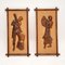 Decorative Carved Walnut Reliefs Wall Art, 1960s, Set of 2, Image 1